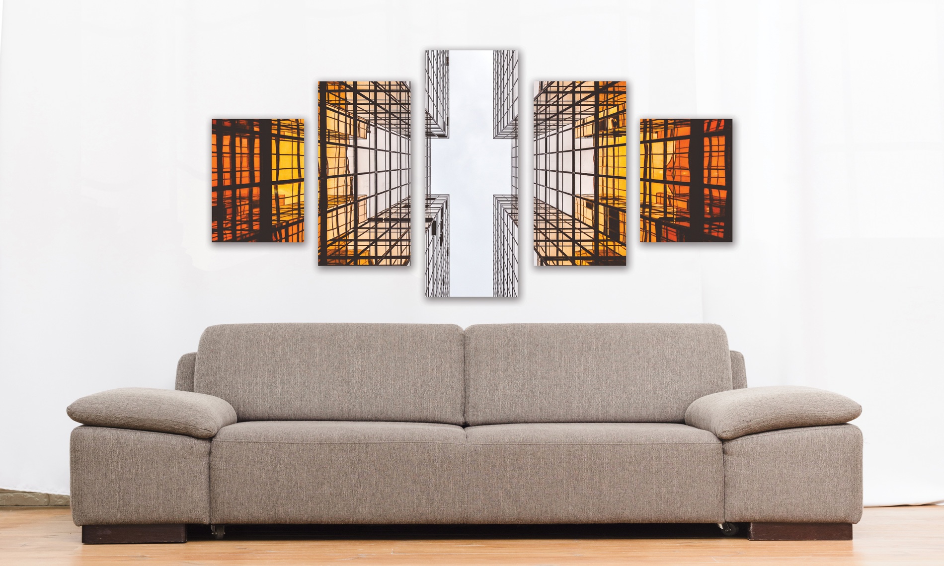 Tableau photo 5 parties imprimé sur toile