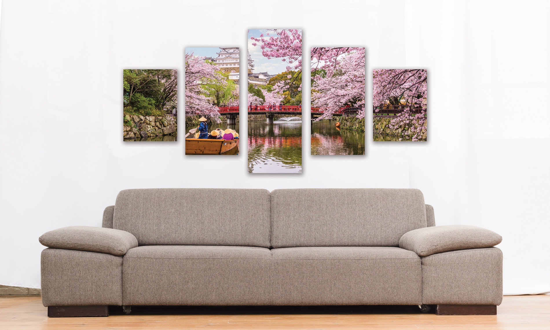Tableau photo 5 parties imprimé sur toile