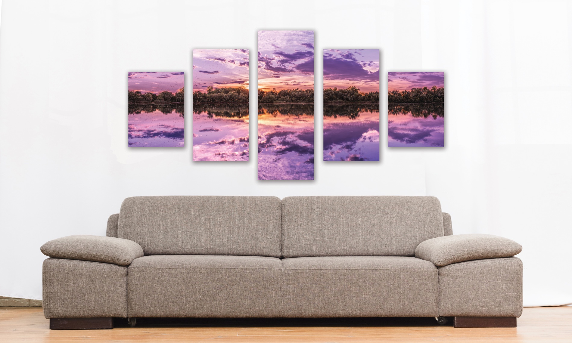 Tableau photo 5 parties paysage