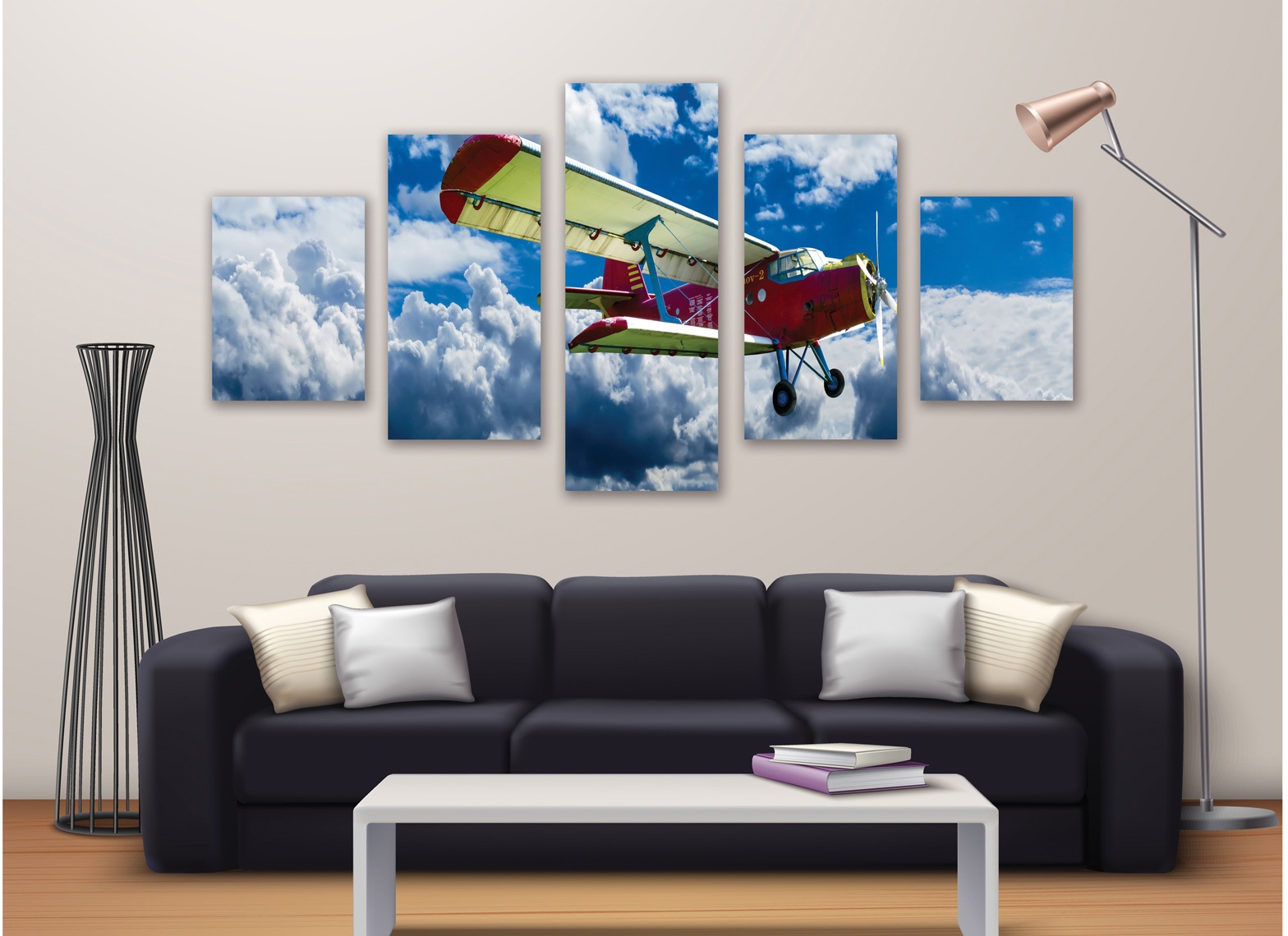 Tableau photo 5 parties Aviator