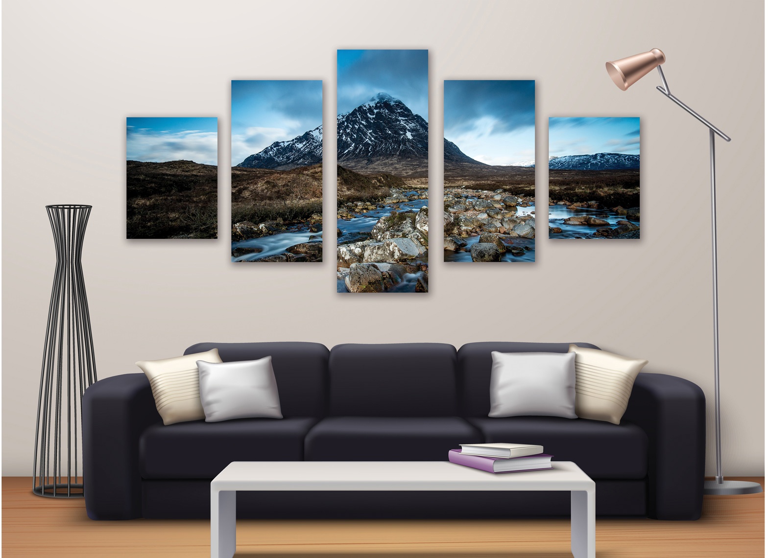 Tableau photo 5 parties Montagne