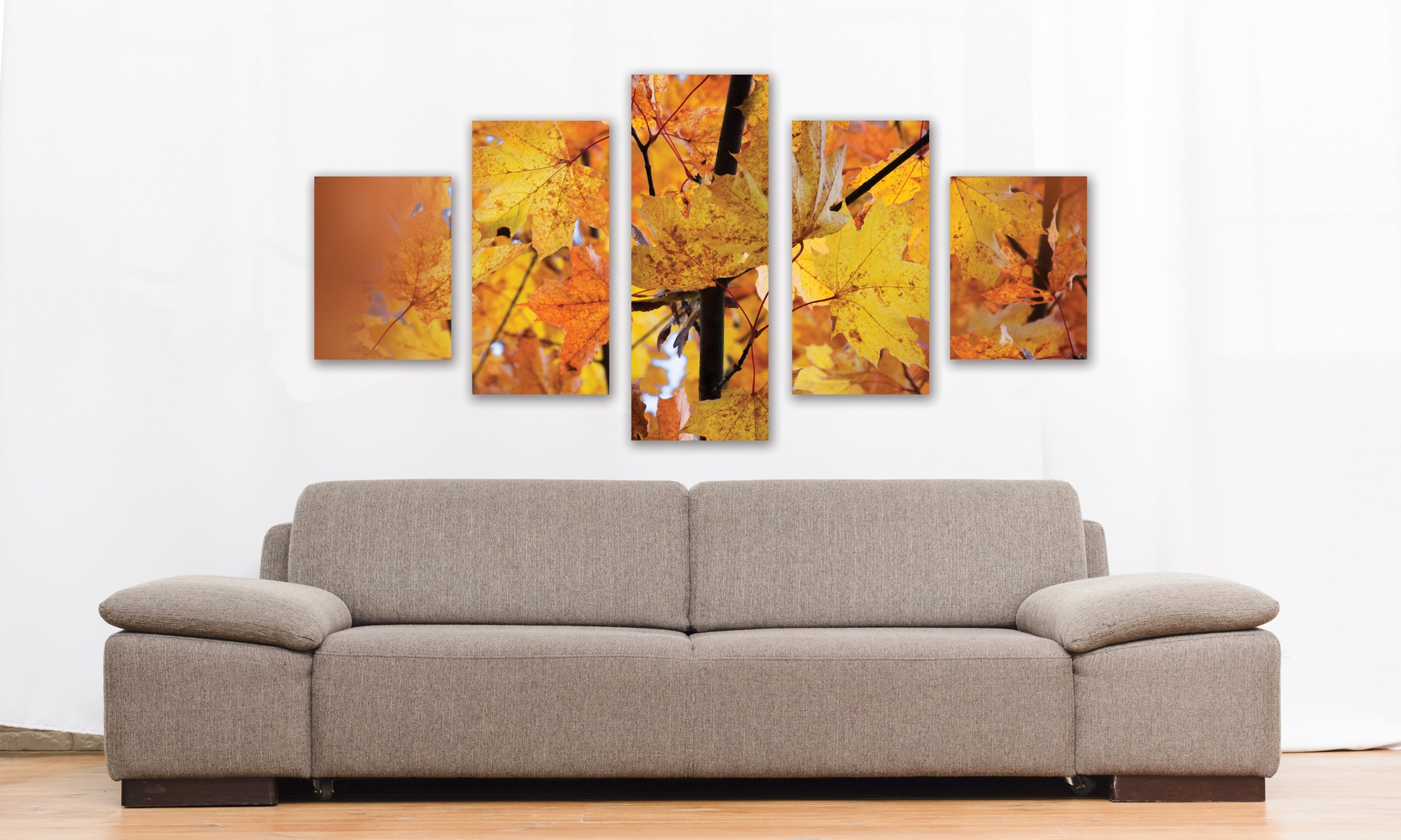 Tableau photo 5 parties automne