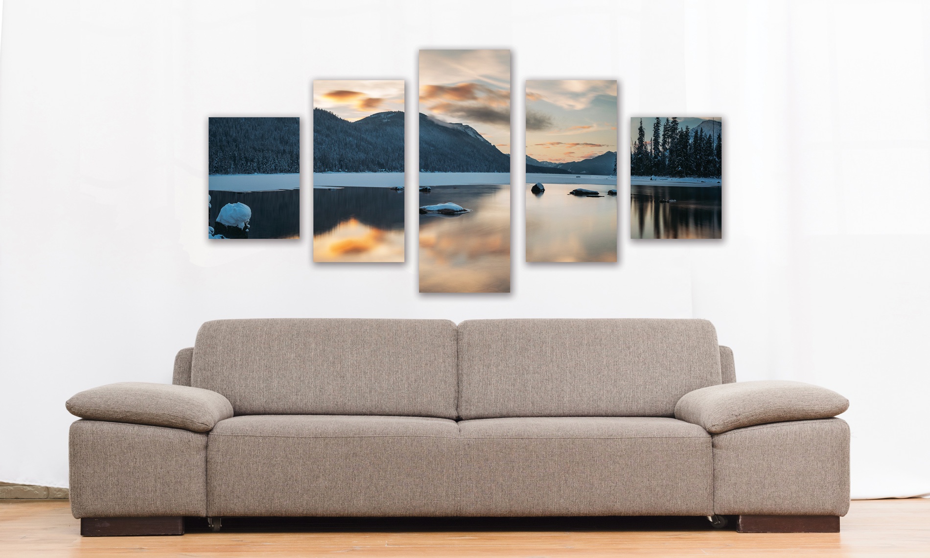 Tableau photo 5 parties Paysage montagne
