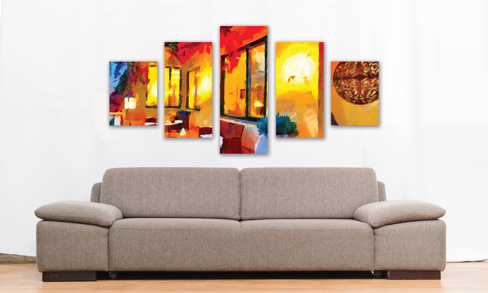 Tableau abstrait 5 parties