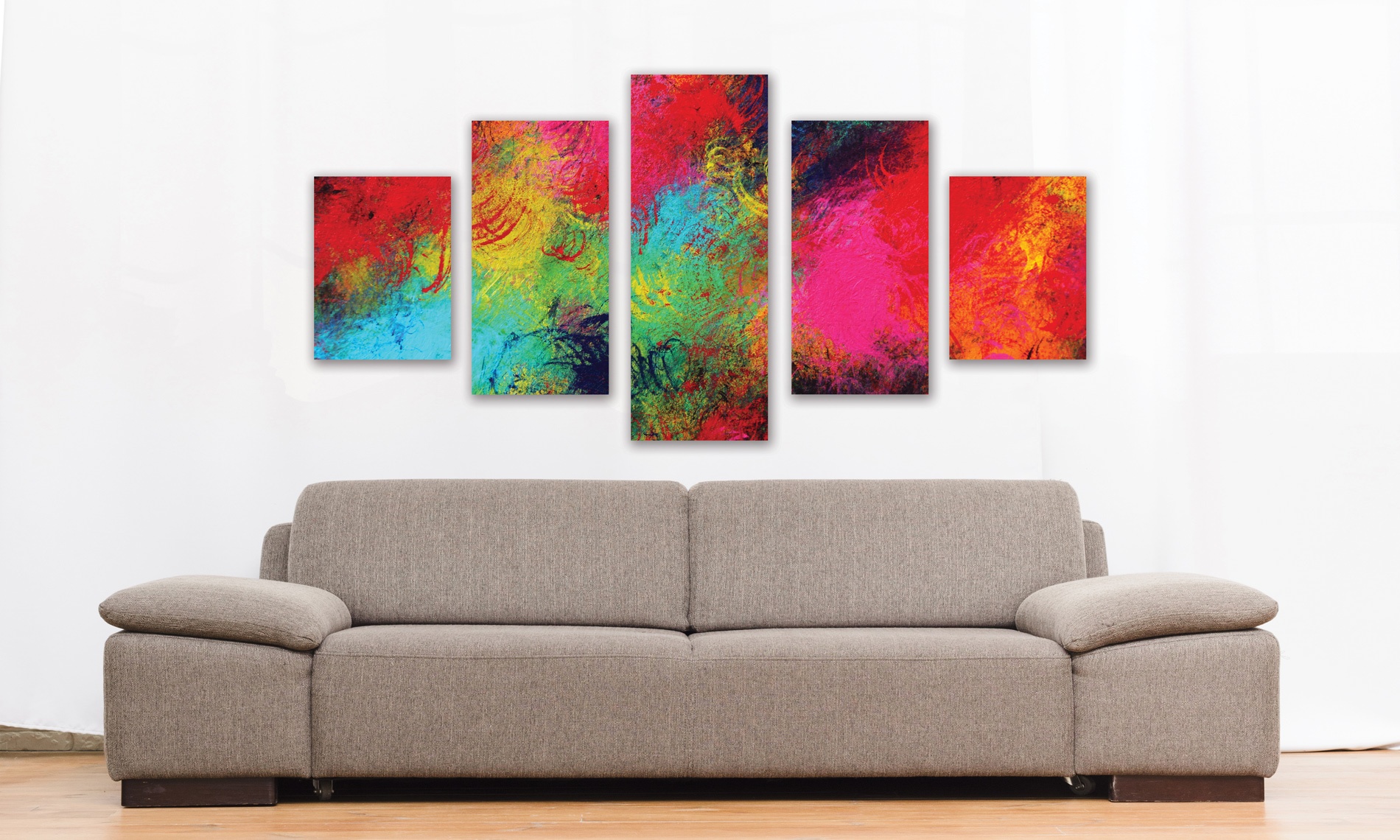 Tableau abstrait multipanneaux