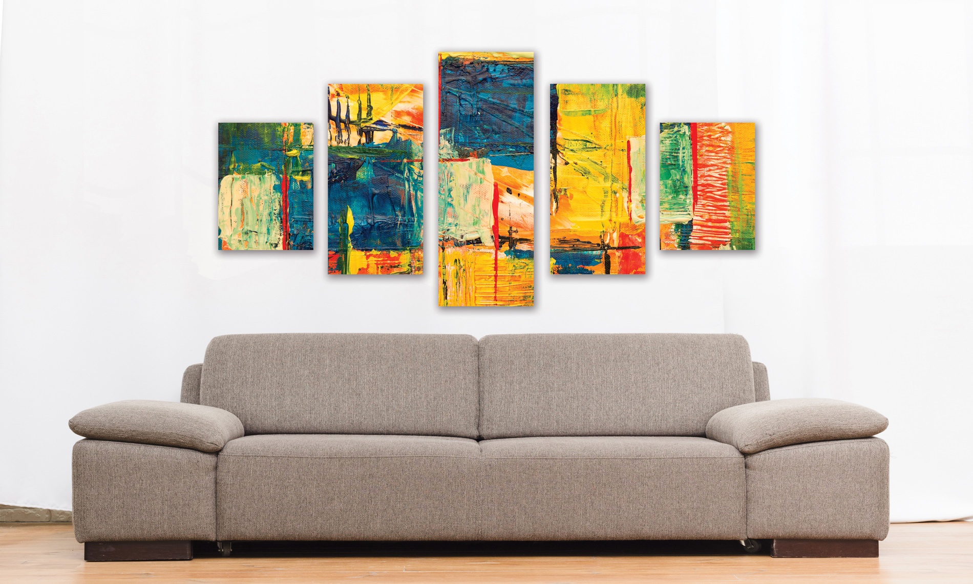 Tableau décoratif abstrait multipanneaux