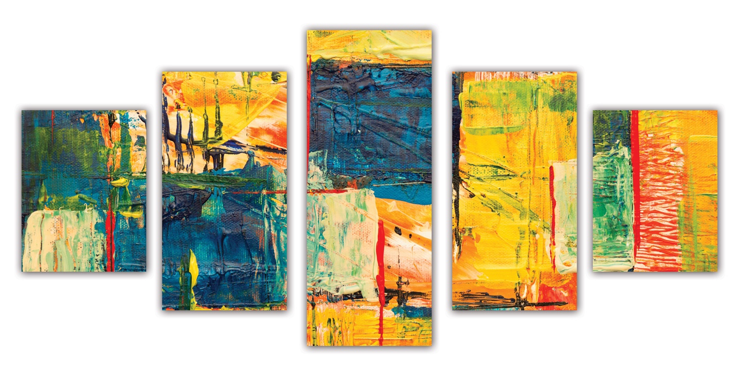 Tableau décoratif abstrait multipanneaux