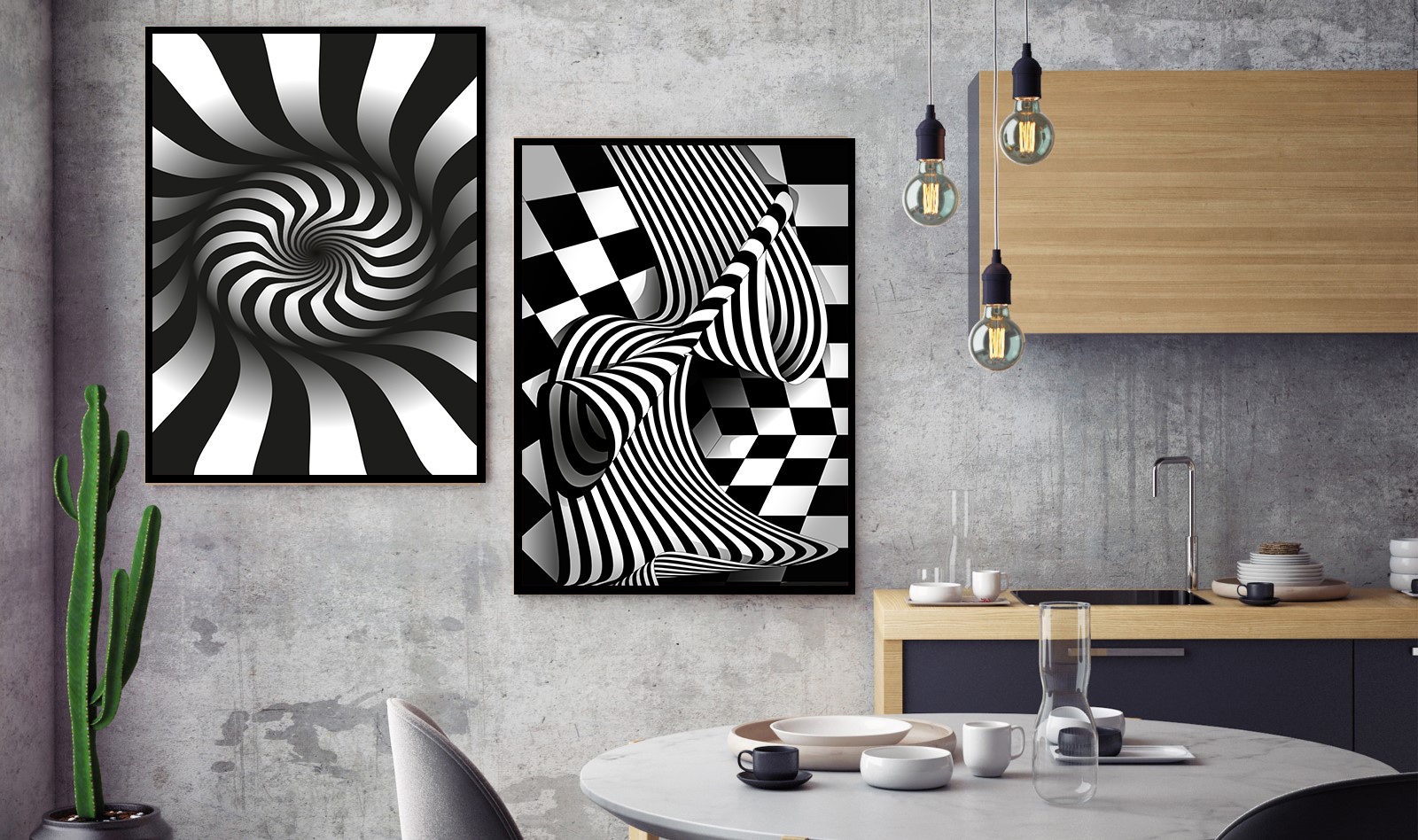 Pack 2 Tableaux d'art 3D