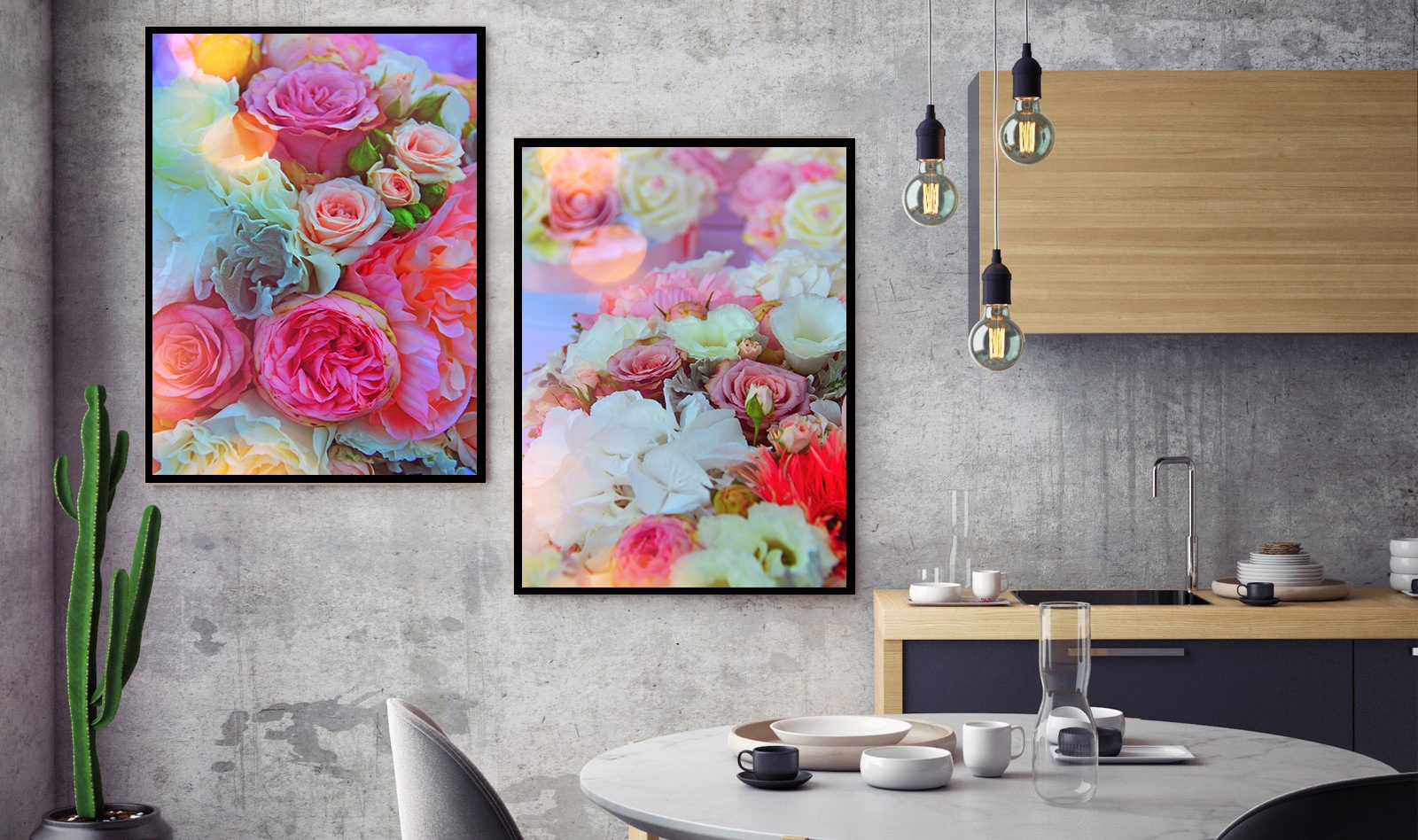 Pack de 2 Tableaux d'art Roses