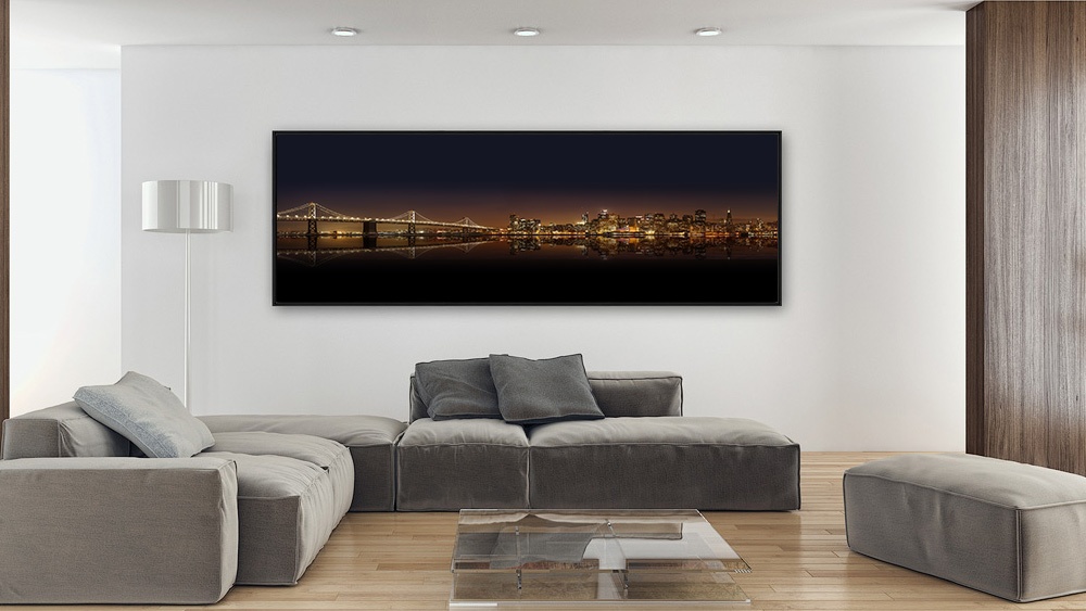Tableau d'art panoramique by night
