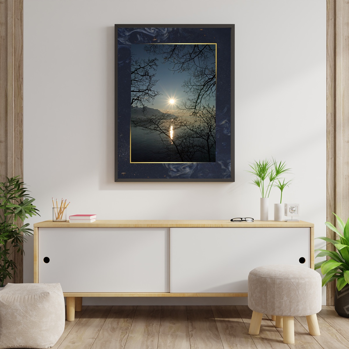 Tableau d'art Bleu et Or