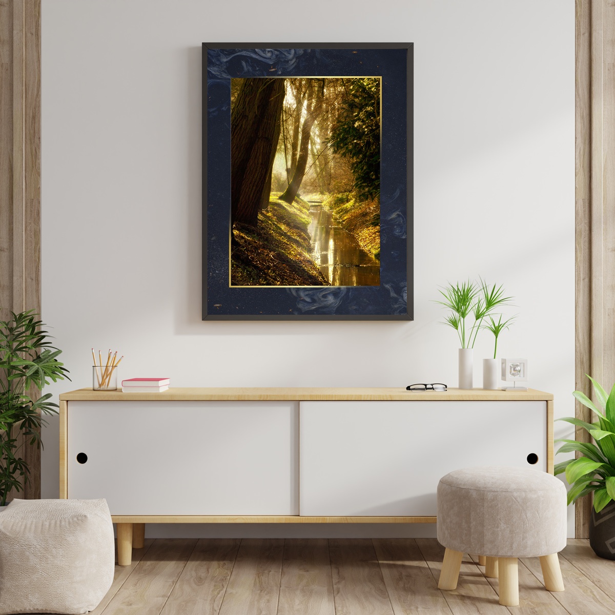 Tableau d'art Noir et Or