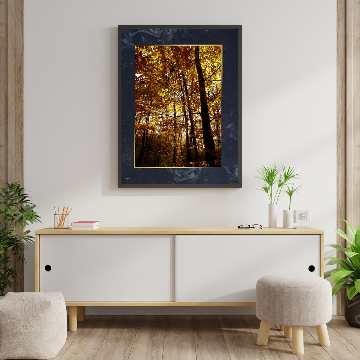 Tableau d'art Noir et Or