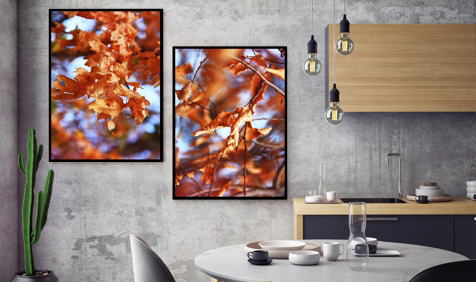 Pack 2 Tableaux photo Feuillage