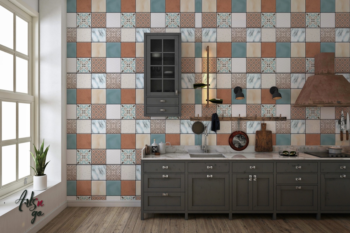 Carreaux de ciment autocollant