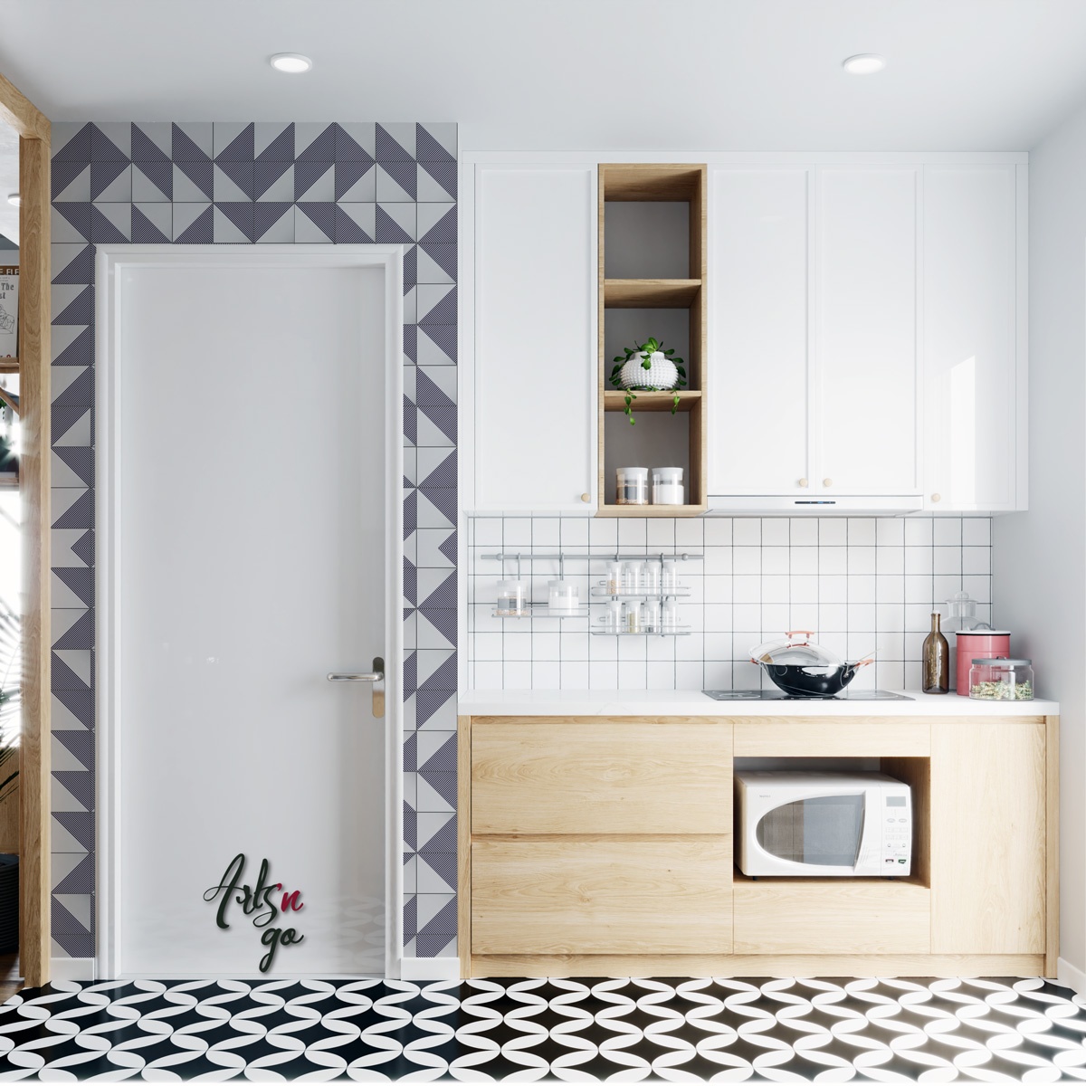 Carreaux de ciment autocollant