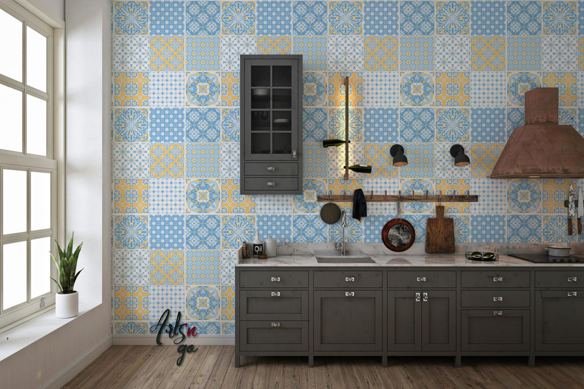 Carreaux de ciment autocollant