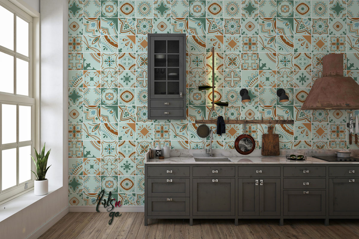 Carreaux de ciment autocollant